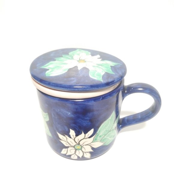 Studio Signed Ceramic Tea Cup with Lid and infuser Coffee Mug 12 oz. Gift Idea - Picture 3 of 8